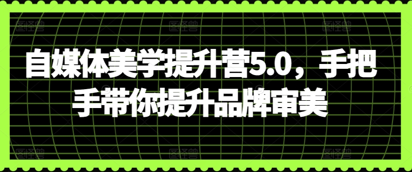 自媒体美学提升营5.0，手把手带你提升品牌审美-棋牌资源站