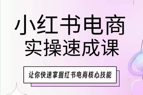 小红书电商实操速成课，让你快速掌握红书电商核心技能-棋牌资源站