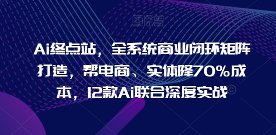 Ai终点站，全系统商业闭环矩阵打造，帮电商、实体降70%成本，12款Ai联合深度实战-棋牌资源站