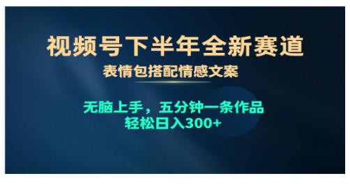 视频号下半年全新赛道，表情包搭配情感文案 无脑上手，五分钟一条作品-棋牌资源站