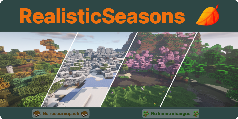 现实季节 |1.16.3-1.20.6 |Minecraft世界中的季节 |有温度和日历！10.9.0-棋牌资源站