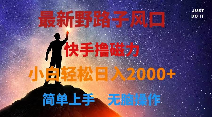 最新风口！快手撸磁力，野路子，小白无脑操作日入2000+-棋牌资源站