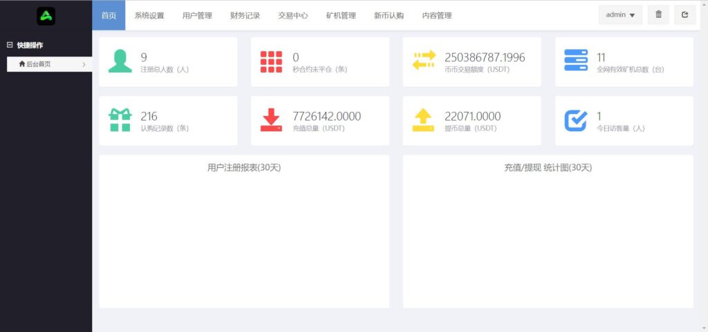 【黑色UI】8国多语言交易所源码+币币+秒合约+矿机+申购+多功能系统插图8 【黑色UI】8国多语言交易所源码+币币+秒合约+矿机+申购+多功能系统插图8