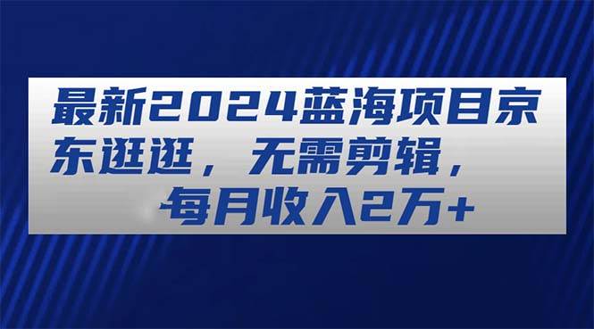 最新2024蓝海项目京东逛逛，无需剪辑，每月收入2万+-棋牌资源站