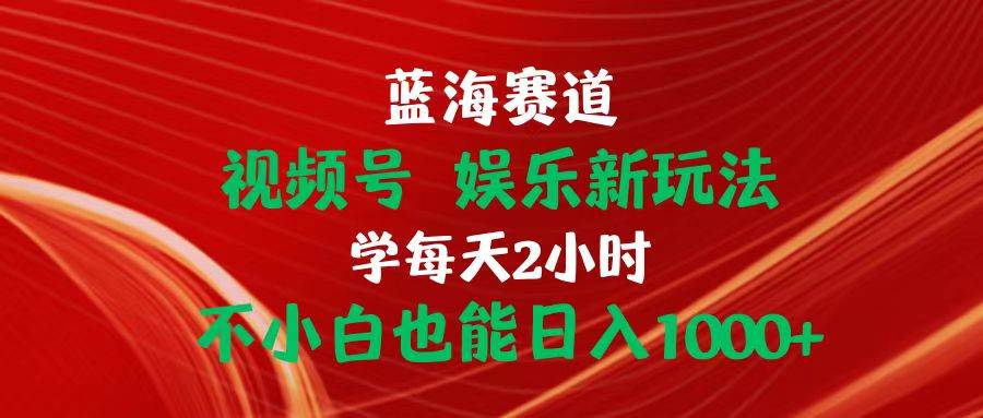 蓝海赛道视频号 娱乐新玩法每天2小时小白也能日入1000+-棋牌资源站