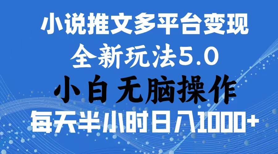 2024年6月份一件分发加持小说推文暴力玩法 新手小白无脑操作日入1000+-棋牌资源站
