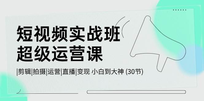 短视频实战班-超级运营课，|剪辑|拍摄|运营|直播|变现 小白到大神 (30节)-棋牌资源站