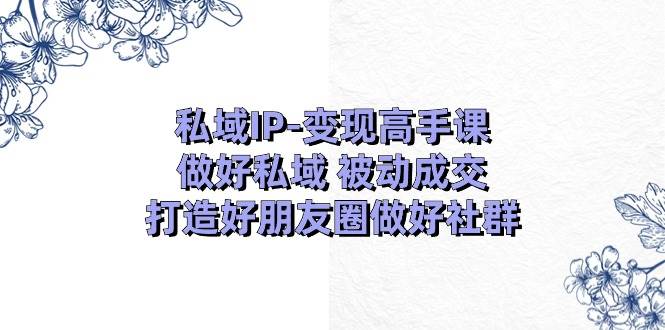 私域IP-变现高手课：做好私域 被动成交，打造好朋友圈做好社群（18节）-棋牌资源站