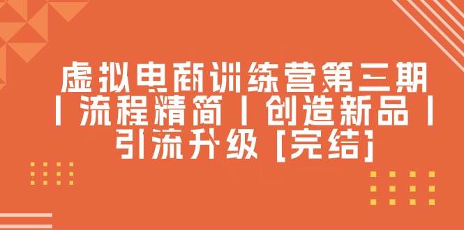 虚拟电商训练营第三期丨流程精简丨创造新品丨引流升级 [完结]-棋牌资源站