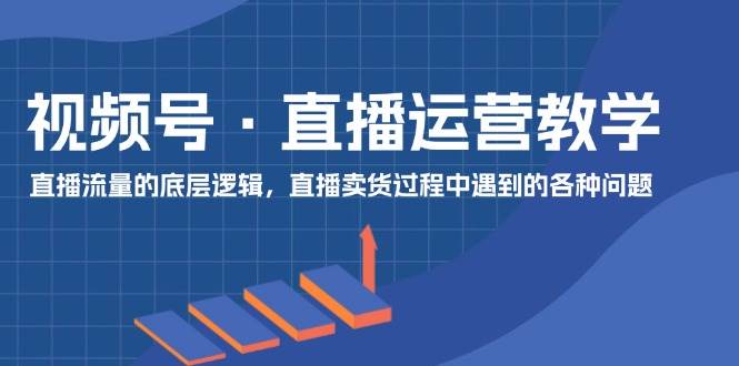 视频号 直播运营教学：直播流量的底层逻辑，直播卖货过程中遇到的各种问题-棋牌资源站