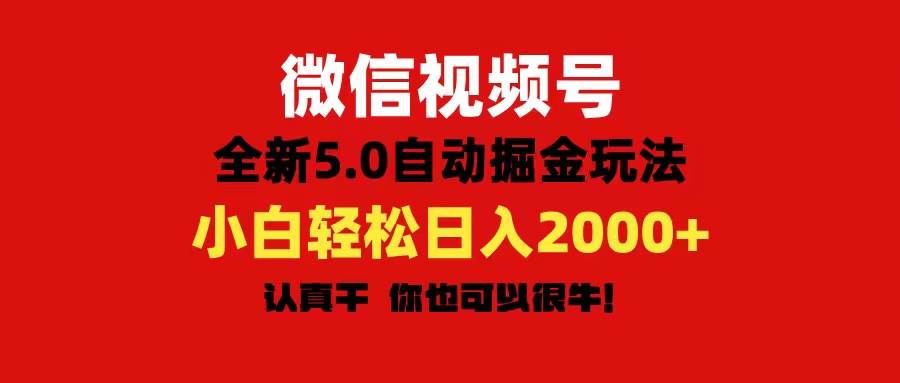 微信视频号变现，5.0全新自动掘金玩法，日入利润2000+有手就行-棋牌资源站