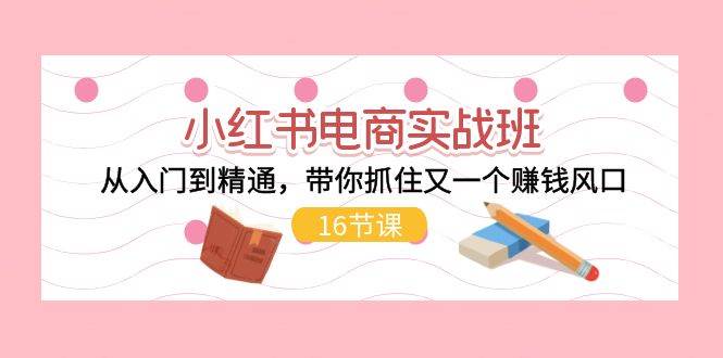 小红书电商实战班，从入门到精通，带你抓住又一个赚钱风口（16节）-棋牌资源站