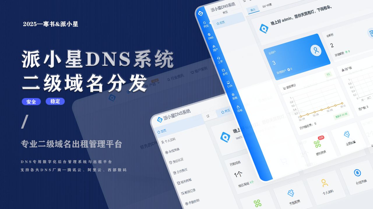 派小星DNS系统二级分发源码+搭建教程-棋牌资源站