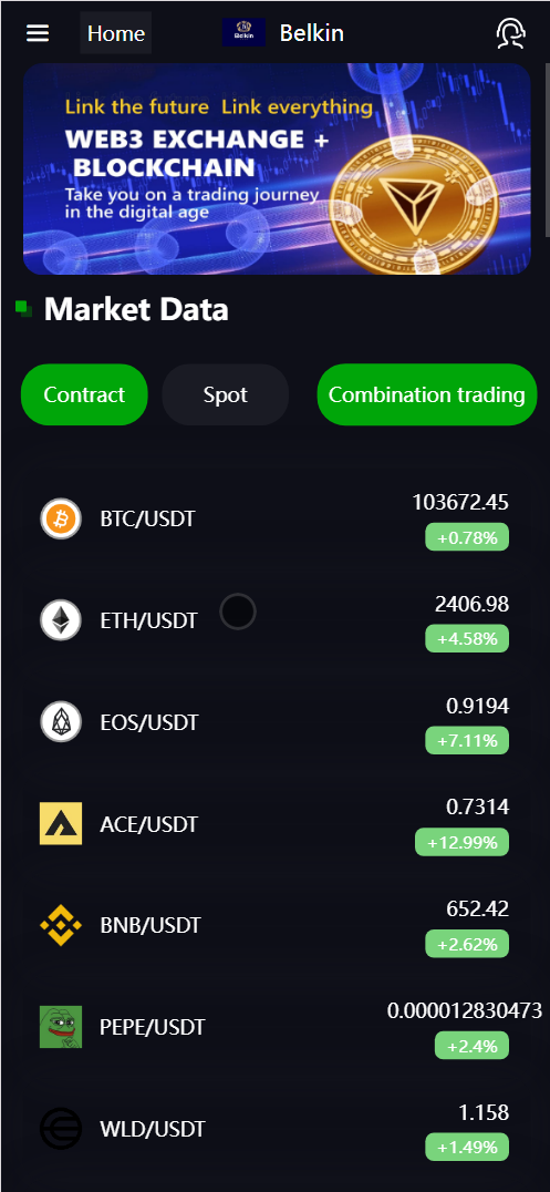 Belkin多语言交易所源码/永续合约+自发币+币币交易+秒合约+完整K线行情控制+交易对游戏+代理系统+搭建教程-棋牌资源站